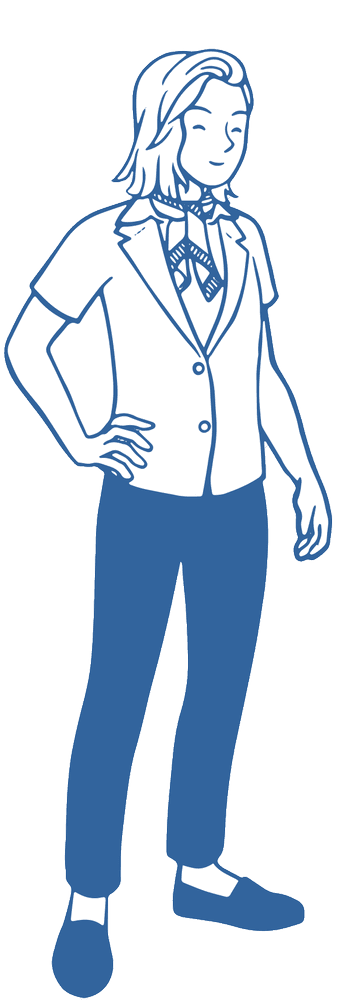 Illustration of the Blue type character